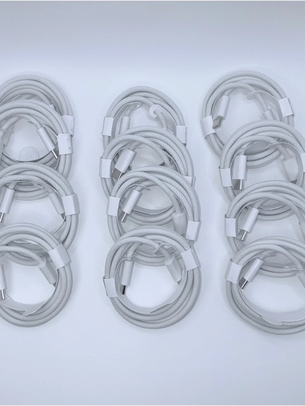 5-Pack Braided USB-C to USB-C 60W Fast Charging Cables 3.3FT White